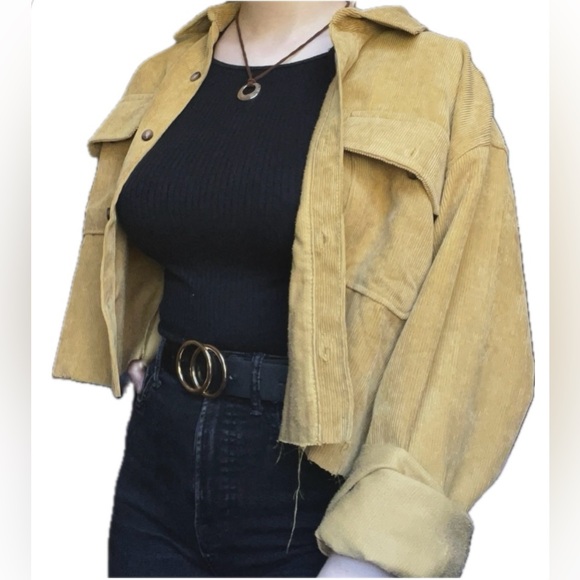 cropped vintage corduroy button-down - Picture 1 of 3